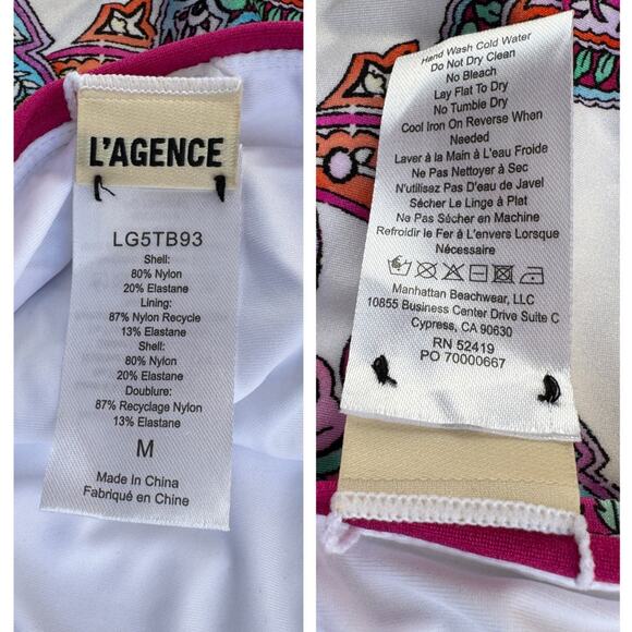 L'AGENCE Nicole Bright Paisley Bikini Bottoms Size Medium - Picture 7 of 10